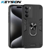 KEYSION Shockproof Armor Case for Realme C75 Soft Silicone+PC Camera Protection Ring Stand Phone Back Cover for OPPO Realme C75 for Realme C75 juoda