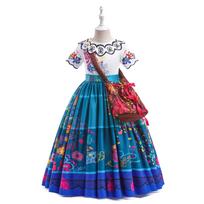 Encanto Princesės Suknelė Mergaitėms - Europos ir Amerikos Stiliaus Cosplay Suknelė 120 cm blue