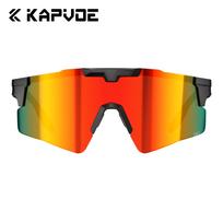 KAPVOE Polarized Photochromic Cycling & Outdoor Sports Glasses with Adjustable Temple red