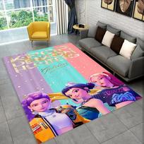 3D Kpop Demonų Medžiotojai Rumi Mira Zoey Animacinis Muzikinis Kilimas Svetainės Miegamojo Namų Sofos Dekoravimui, Vaikų Žaidimų Neslystantis Kilimėlis 40x60cm( 15x23in ) blue