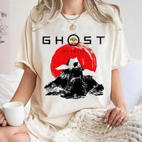 Ghost of Yotei Shirt Samurai Mountain Tee Japanese Sun Vintage TShirt Clothing Short Sleeve Shirt Unisex Unisex Women AllSeason 4XL black