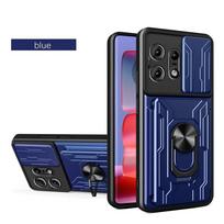 For Motorola Edge 50 Pro Moto Edge 40 Neo Case Cover With Card Pocket Ring Magnetic Shockproof Fundas Coque Moto Edge 40 gray