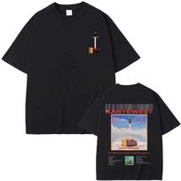 Rapper Kanye West Late My Beautiful Dark Twisted Fantasy Graphic Tshirts Unisex Hip Hop Vintage Tshirt Fashion Oversized T Shirts S black