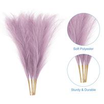 4pcs 45cm Artificial Pampas Grass Fake Plant Reed Faux Pampas Grass DIY Bouquet for Wedding Party Home Living Room Decor šviesiai violetinė spalva