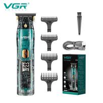 New VGR V-961 IPX7 Waterproof Electric Hair Clipper Professional Transparent Barber Beard Trimmer Rechargeable Cordless Hair Trimmer for Men Shaver mėlyna
