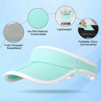 Adjustable Sports Visor Hat Lightweight Breathable Sun Protection Cap for Outdoor Activities Running Golf Tennis One Size white