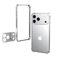 Aukštos kokybės originalios spalvos aliuminio rėmelis, metalinis buferis, kietas dėklas IPhone 17 Air Pro Max 17Pro, lydinio objektyvo apsauginis dangtelis iPhone17 sidabras