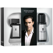 Rinkinys Antonio Banderas: The Secret, tualetinis vanduo, vyrams, 50 ml + The Secret, antiperspirantas, dezodorantas purškiklis, vyrams, 150 ml