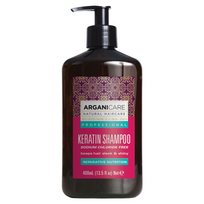 Arganicare, keratino, plaukų šampūnas, atkuriamasis ir maitinamasis, 400 ml