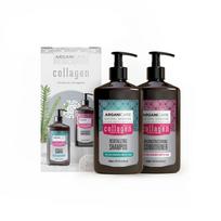 Rinkinys Arganicare: kolageno, plaukų šampūnas, atgaivinantis, 400 ml + kolageno, plaukų kondicionierius, stiprinantis ir atkuriantis, 400 ml