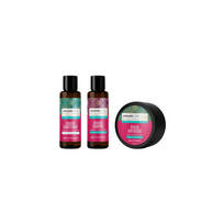 Rinkinys Arganicare: keratinas, plaukų kondicionierius, maitinantis ir stiprinantis, 100 ml + keratinas, plaukų šampūnas, atkuriantis ir maitinantis, 100 ml + keratinas, plaukų priežiūros kreminė kaukė, maitinanti ir atkurianti, 100 ml