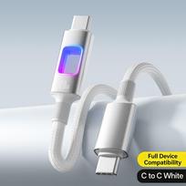 Dual Type C PD 120W USB C to C Fast Charging Cable Data Cord type-C Quick Charging for MacBook iPad iPhone 17 16 Samsung Xiaomi 1m balta