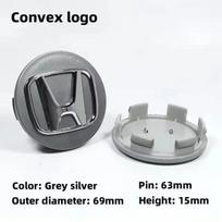 4Pcs 58/69mm Car Wheel Center Hub Caps Decorative Cover For Honda Civic Jazz Fit Accord Pilot CRV uk8  Passport City  XRV HRVstickers gray