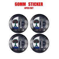 56/60/65mm Automobilio rato centrinis dangtelis Stebulės dangtelis Dervos ženklelis Emblema lipdukas Decal stilius auto Aksesuarai Mercedes Benz AMG C260 C300 black