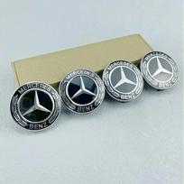 4 vnt. 75 mm mėlynas ratlankio dangtelio emblema ženklelis Mercedes Benz C180 C200 E200 E260 E300 ML350 A1714000025 W230 W210 W211 W221 W219 gray