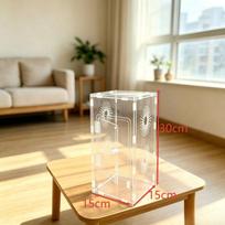 Acrylic Magnetic Terrarium Jumping Spiders Mantises Small Reptiles - Ventilated Transparent Escape-Proof Assembly Kit Assembly Terrarium beige