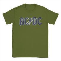 AC-DC Marškinėliai Vyriški Grynos Medvilnės Juokingi Marškinėliai Apvalia Kaklo Iškirpte Trumpomis Rankovėmis Drabužiai 4XL 5XL 4XL gray