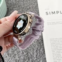 Šifono ledinio šilko gumytės dirželis Samsung/Moto/Apple/Huawei 18-22mm laikrodžiui Connector Width 22mm gray