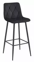 Leobert Baro kėdė su aksomine sėdyne, juoda, 104 cm