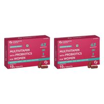 Carbamide Forte Multivitamin for Women with 43 Ingredients Veg Tablets 10 Capsules X 2 Pack  Boost Vitality pink