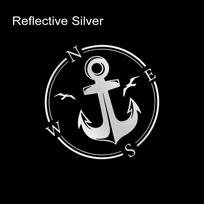 Reflective Anchor Hook Pattern Car Stickers Funny Self-adhesive Waterproof Vinyl Decals Motorcycle Auto Decoration Accessories white