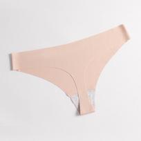 Women's Plus Size Seamless Ice Silk Yoga Thong - White M, 23g black