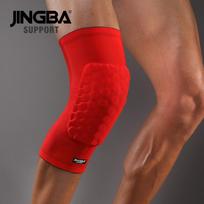JINGBA Factory Anti-slip Honeycomb Breathable Knee Support Brace Knee Sleeves for Outdoor Sports Dance Climbing Football XXL raudona