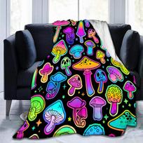 Super minkštas vilnos pledas su grybais Šiltas Lengvas Universalus visais metų laikais Puikiai tinka lovai Sofai Foteliui Flanelinis pledas Size: 75*100cm, Weight: 230 GSM