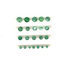 Natural Zambian Emerald Round Cut Loose Gemstone Lot 30-40 Pcs 1.50-5 MM 3 CT Emerlad Faceted Gemstone For Jewelry Making