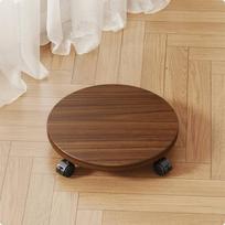 Augalo stovas su ratukais, lengvai perkeliamas, medinis laikiklis, vandens surinkimo padėklas, skirtas patalpoms Walnut 25CM