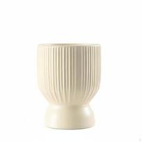 Keramikinis gėlių vazonas, kremas, minimalistinis dekoras, orchidėjoms, sukulentams Burbulas Cream Trophy