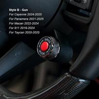 For Porsche Cayenne/Panamera 2017-2025 Macan/911/718 2016-2024 Taycan 20-25 Multicolour Steering Wheel SC Ejection Knob Button B Electroplating Gun