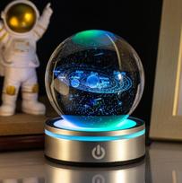 8 cm 3D Žemės lazeriu graviruotas krištolinis rutulys Saulės sistemos planeta Milky Say galaktika gaublys stiklinis rutulys astronomijos dovana namų puošmena 6cm blue