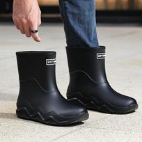 Britiški trumpi ir vidutinio ilgio lietaus batai Chelsea pravaros batai vyriški nauji neslystantys guminiai batai vyriški lauko avalynė žvejybos batai 44 juoda