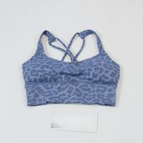 Leopardo rašto 3D dviejų petnešėlių sportinis liemenukas jogos bandeau M/Size 4 (90-100 jin) gray