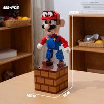 Super Mario Bros Statybiniai Blokeliai Klausimo Ženklas Yoshi Luigi Žvaigždė Surinkimas MOC 3D Modelis Mario Mini Plytelių Žaislas Kalėdinei Dovanai No Box brown