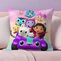 Anime G-Gabbys D-Dollhouse Pillow Case  Ultra Soft Skin Friendly Fabric Cloud Like Comfort & Concealed Zipper 30cmx30cm blue