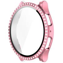 Samsung Galaxy Watch 6 Protective Case with Integrated Electroplated Rhinestone Film 40mm rožinė