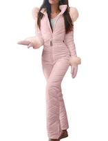 Winter Outdoor Sports Jumpsuit Slim Fit Waterproof Snowboard Suit Insulated for Women S rožinė