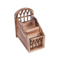 3 Grids Remote Control Storage Box Wooden Decorative Remote Control Holder Vintage Style Desktop Storage Box Office white