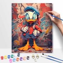 Disney Donald Duck Graffiti Paint By Number Kit Number Drawing Canvas DIY Picture Home Decor Painting Wall Art Oil Colorful Gift 130 20x30cm red