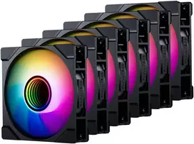 PHANTEKS "Build Kit" 6x M25 Gen2 PWM D-RGB Reverse Blade Fans, 120mm - juodas