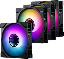 PHANTEKS "4-Pack" 1x M25 Gen2 PWM D-RGB Fan & 3-Pack Reverse Blade Fans, 120mm - Juodas