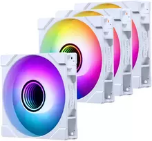 PHANTEKS "4-Pack" 1x M25 Gen2 PWM D-RGB Fan & 3-Pack Reverse Blade Fans, 120mm - Baltas
