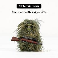 Karinė serija Kareivių figūrėlės Statybiniai blokeliai SWAT Armijos specialiosios pajėgos Snaiperis Kamufliažiniai drabužiai Ghillie kostiumas Žaidimai Plytos Žaislai žalia