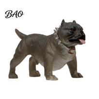 Resin Dog Figurine American Bully Car Dashboard Ornament, Pitbull with Collar, Bulldog Statue Realistic Breed for Interior Home Office Desk G black