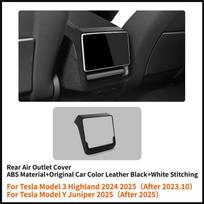 Rear Air Vent Cover for Tesla Model 3 Highland Model Y Juniper Center Console Leather Armrest Box Anti-Scratch Car Accessories gray