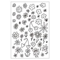 JELUNA Semi-permanent Finger Small Lettering Flower Pattern Illustration Henna Tattoo Sticker 1 pcs T-221 gray