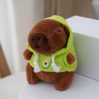 Žavingas kapibaros pliušinis raktų pakabukas Minkštas kimštas gyvūnas Žaislas Persikų rožinės spalvos 12cm Avocado Green brown