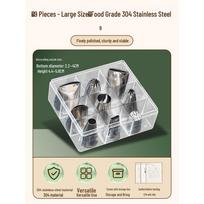 Stainless Steel Piping Bag Tips & Molds for Baking: Perfect for Cream, Cookies, & Baby Food gray
